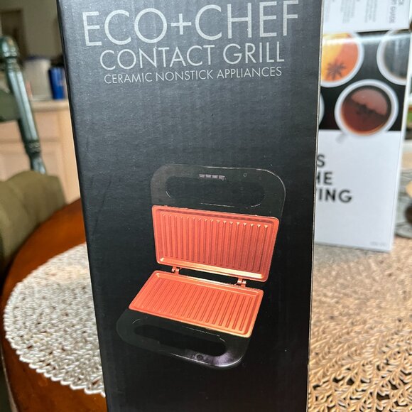 Eco Chef Premium Nonstick Copper Ceramic Indoor Kitchen Contact Grill - Picture 6 of 6